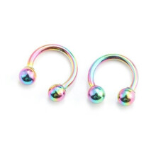 Nose Septum Ring Lip Nipple Eyebrow Lobe Rings Horseshoe Ear Piercings Hip Hop-Multicolor 6mm