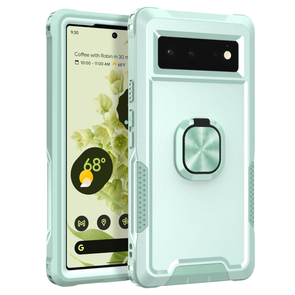 Google Pixel 6 Case With Finger Ring Holder & Kickstand Â Military-Grade Stand Cover, Compatible With Google Pixel 6, Green 9496895284297