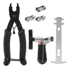 Bike Chain Repair Tool Kit with Chain Breaker, Splitter, Hook Plier, Wear Indicator & Missing Links – Compatible with All Bike Chains