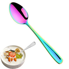 Theelepel, 14 cm (5,5 inch) bestek, hoogwaardige roestvrijstalen theelepels, duurzame kleine lepel, dessertlepel voor in de keuken, spiegelglans,