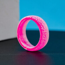 Size 6 Glow in The Dark Ring Luminous Flash Ring for Birthday Party Decoration, Plastic Glow Ring Party Supplies, 1 Piece,Pink White