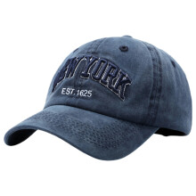 Șapcă de baseball vintage din denim spălat cu litere brodate, unisex, stil New York, pentru tătic