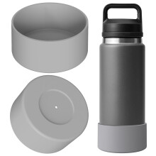 Protection de fond antidérapante en silicone compatible avec les gourdes YETI Rambler 26 oz et Yonder 34 oz (gris, lot de 2)