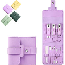 16PC Portable Nail Clipper Set in Leather Case – Stainless Steel Manicure/Pedicure Kit for Men & Women, Travel Grooming Kit with Cuticle Trimmer
