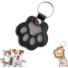 Squishy Stress-Relief Toy & Pet Memorial Keychain – Cute Leather Paw Hair Holder for Cats/Dogs, Thoughtful Gift for Pet Lovers, Bag/Purse Charm