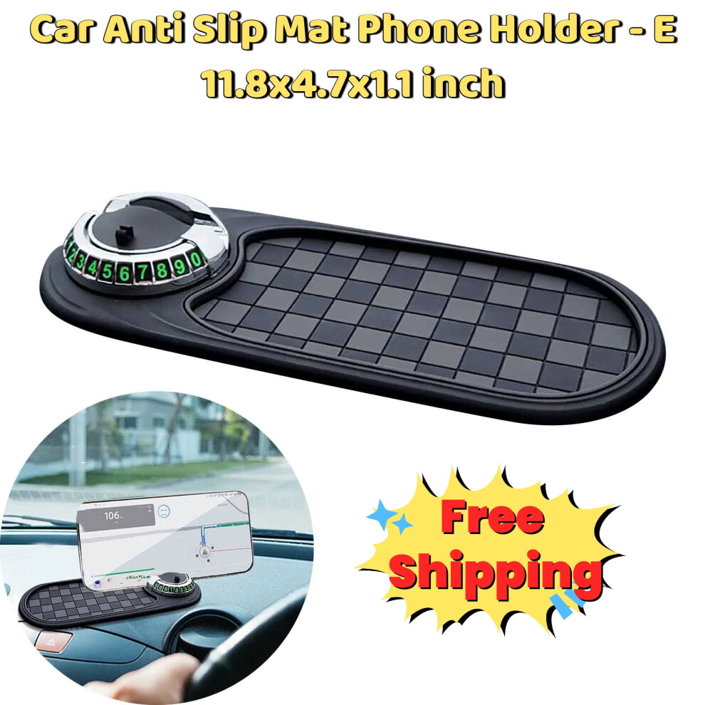 Multifunctional Rotatable Anti-Slip Car Dashboard Mat With Parking Number & Universal Phone Holder Â Compatible With Most Vehicles 9313598248305