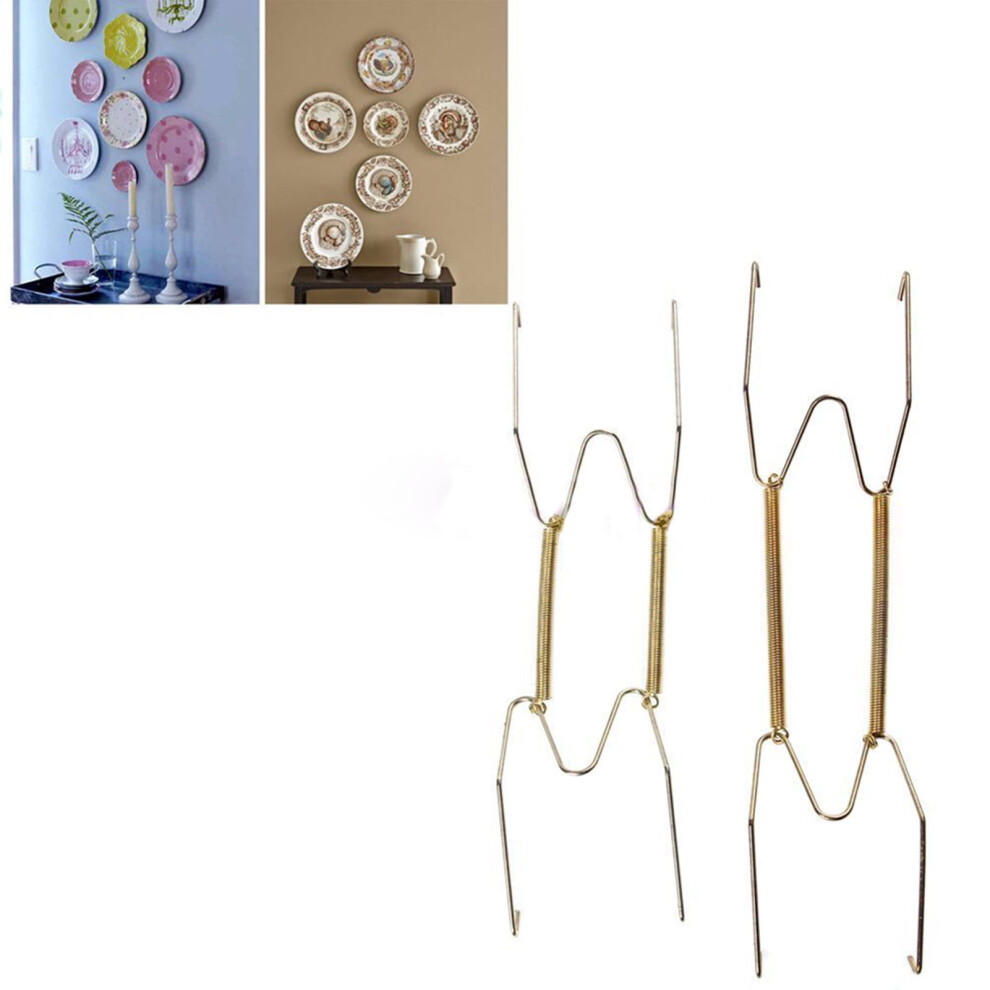 Ludlz 4Pcs Invisible Plate Hangers Â Brass Wire, Spring Dismountable, Anti-Rust Stainless Steel, Compatible With Standard Plates 9448990718993