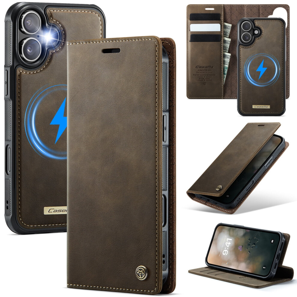 Caseme Wallet Case For Iphone 16 Plus (6.7") Â Magsafe-Compatible, Rfid-Blocking, Flip Stand, Shockproof, Magnetic & Detachable 9313598248268