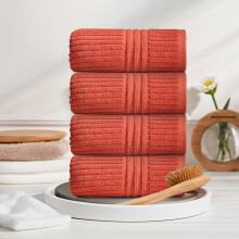 Bath Towels Set of 4 | Thick Soft Absorbent Polyester Bathroom Towels | 28.3"x13.77" | Quick Dry, Durable, Multiple Colors – Spa, Home, Pool Use