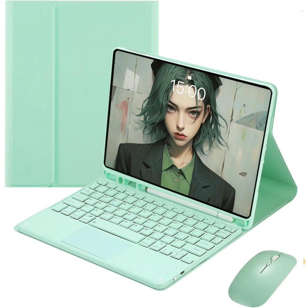 Slim Keyboard Case Compatible With Samsung Galaxy Tab A7 10.4" (2020/2022), Detachable Stand, Built-In Touchpad & Pencil Holder Pink 9450273091235