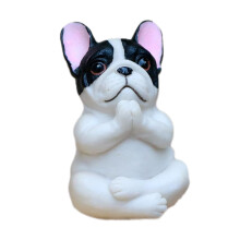 Estátua de Cão Meditando – Escultura de Resina de Bulldog/Yoga/Pug para Ambientes Internos, Externos e Jardins – Ideal para Amantes de Animais