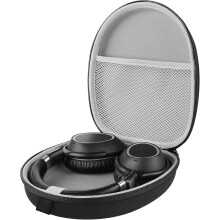 Étui de transport pour casque audio compatible avec Audio-Technica et Grado, étui rigide de protection avec rangement pour câble et chargeur (noir)
