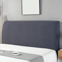 Elastic Fully Enclosed Headboard Cover, Dustproof Stretchable Washable Slipcover Compatible with 1.5m/1.8m Beds, Black, 47.2in