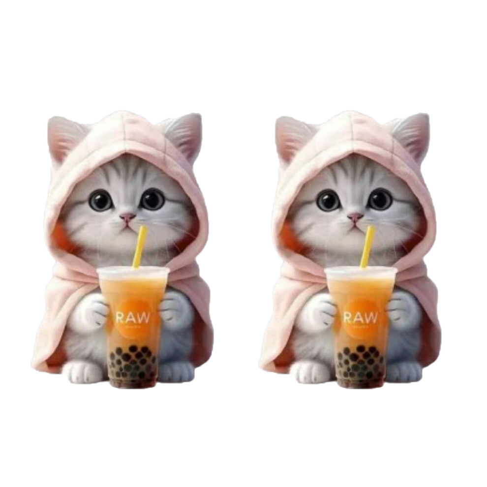 2Pcs Cute Kitten Car Vent Clips, Refillable Aromatherapy Diffuser, Compatible With Most Car Vents 9377112575087