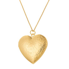 Romance Picture Frame Pendant Necklace Love Heart Shaped with Intricate Engraving Special Gifts for Trendy Women