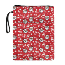 11.4 Inch X 8.66 Inch Polyester Fabric Book Protector - Book Organzoer Holder for Hardcover Notebook Journal Textbooks Paperbacks, Paperbacks, Santa