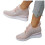 Willtoo Women's Glitter Rhinestone Wedge Sneakers Pink 3