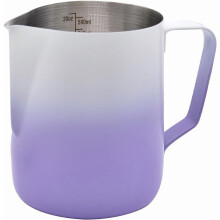 Stainless Steel Espresso Steaming Pitchers Frothing Pitcher Jug Coffee Milk Frothing Cup, Coffee Steaming Pitcher - Blue, 20 oz(600 ml)