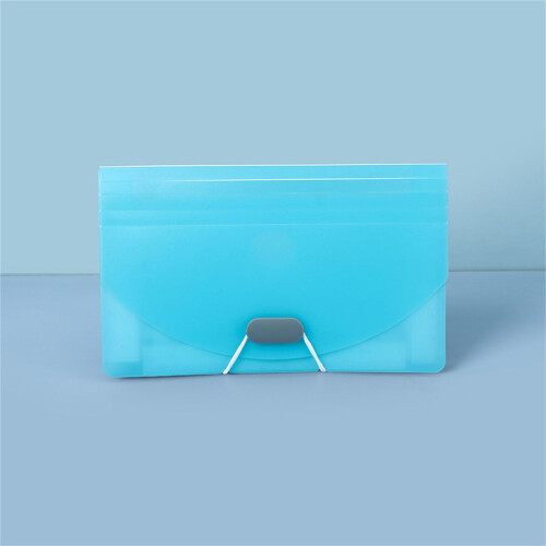 Blue Mini A6 Expanding File Folder with 7 Pockets