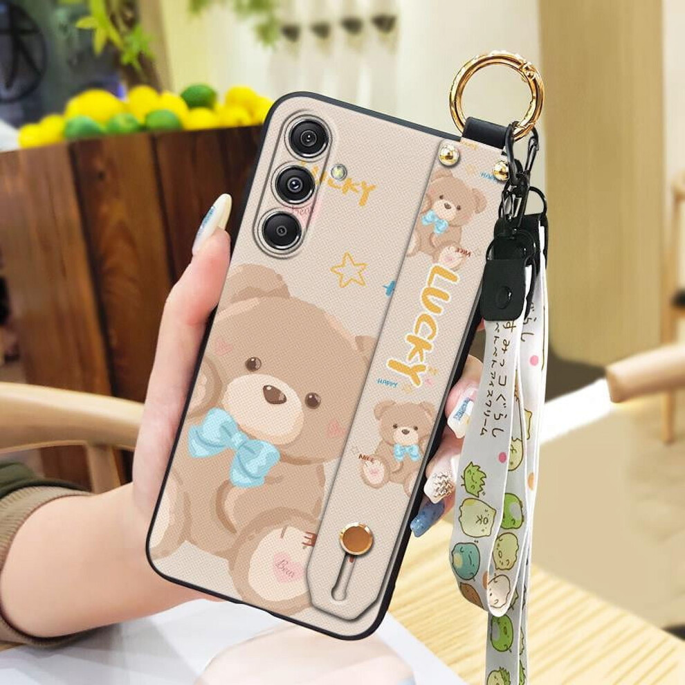 Cute Wrist Strap Phone Case For Samsung Galaxy A35 5G Global Â Shockproof, Dirt-Resistant, Kickstand, Waterproof Silicone Cover 9181073489761