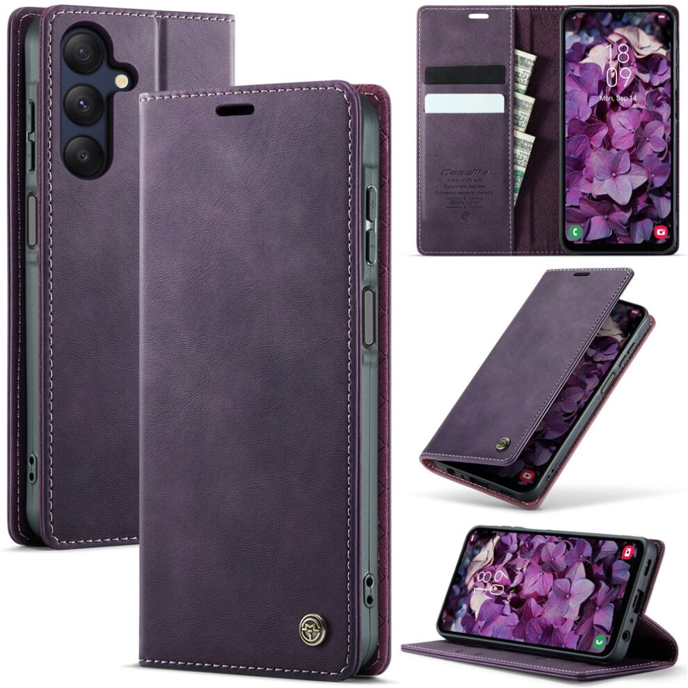 Caseme Calf Leather Wallet Case For Samsung Galaxy A25 5G 6.5" Â Rfid Blocking, Magnetic Closure, Card/Cash Slots, Kickstand, Shockproof 9180435283351