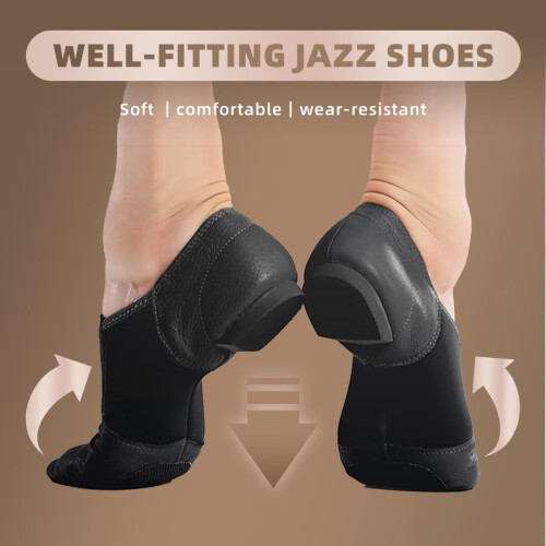 Παπούτσια τζαζ για κορίτσια αγόρια PU δέρμα unisex slip-on παπούτσια χορού για μικρά 1