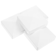 4Pcs White Vinyl Fence Post Caps Waterproof ABS Outdoor Post Protection Covers