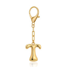 Chunky Initial Letter Keychain for Women Gold Bubble Letter A Bag Charm Purse Charms for Handbags Personalized Keyrings Accessories A