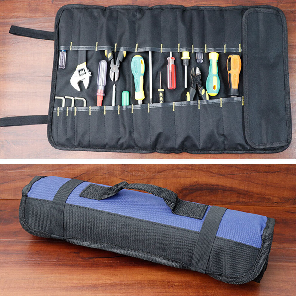 Portable Chef Tool Roll Bag Oxford Cloth 58.4X35.5cm Blue 4069295352870