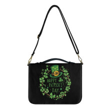 Leprechaun Hat Clover PU Leather Bible Cover for Men and