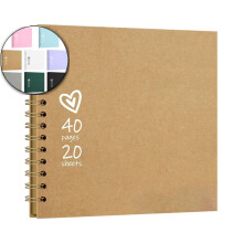 Scrapbook DIY Scrapbook Album Hardcover Kraft Paper Scrap Book Photo Albums Memory Book for Family, Wedding