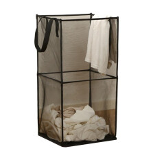 Foldable Mesh Laundry Hamper with Handles – Collapsible Dirty Clothes Basket for Kids Room, Dorm, Travel; Compatible with Standard Use