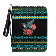 Aztec Tribe Hummingbird Peony PU Leather Bible Cover for Women & Men, 2XL, with Bookmark Belt – Compatible with Standard Bibles