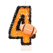 Candeline a forma di numero per compleanno, decorazione per torta con glitter, confezione da 4