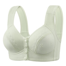 Ribbed Bras for Women Front Closure No Underwire Comfort Senior Wireless Snap Closing Bra