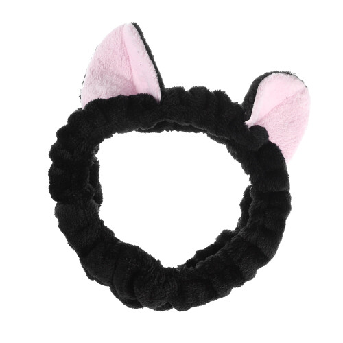Cartoon Cat Ears Headband Black 1 Pc
