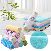 Xtorkit 8Pcs Soft Cotton Baby Washcloths & Bath Towels, Terry Cloth, Pink Lines, Baby Boy Essentials – Compatible with All Baby Routines