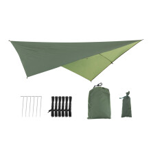 Hammock Camping Tarp, Waterproof Tent Shelter, Light Backpack, Hiking, Travel Tarp - Green
