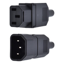 IEC320 C13 Female Power Adapter with Grounding Pin 2 Pack