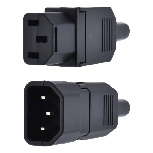 IEC320 C13 Female Power Adapter with Grounding Pin 2 Pack