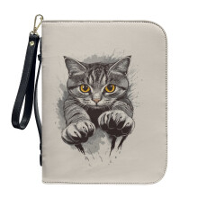 3D Cat Print PU Leather Bible Cover for Women & Men – Lightweight, Detachable Wristlet Strap, XL, Compatible with Standard Bibles