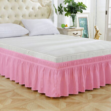 Solid Color Bed Skirt with Elastic 54x75 Inch Fitted Double Bed Cover 15 Inch Drop Dust Ruffle for Box Spring Mattress