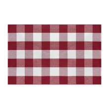 Christmas Plaid Front Door Mat, 16x24", Cotton Woven & Washable, Farmhouse Fall Porch Rug Decor