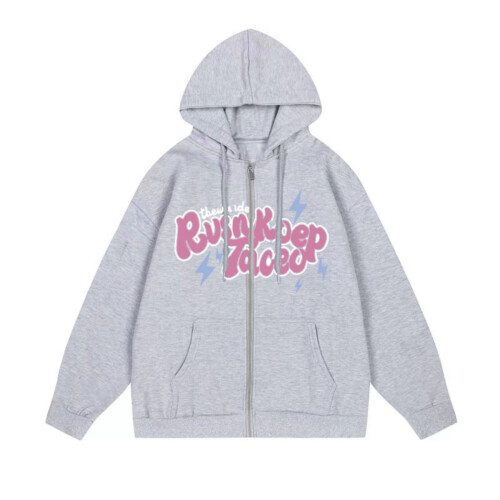 Sweat à capuche unisexe décontracté gris clair XXL