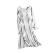 Dames gestreepte pyjamajurk loungewear grijs XXL