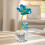 Four Leaf Crystal Flower Ornament Blue 6