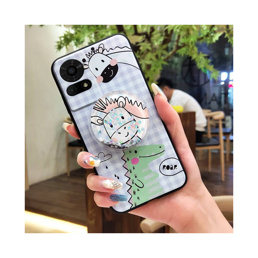 Cute Glitter Soft Phone Case For Tcl 50Le/T510spp – Rotatable Stand, Quicksand Design, Dirt-Resistant, Tpu Lens Protection 9422877968121