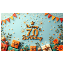 Décoration de bannière colorée pour 70e anniversaire – Décoration de ballons pour célébrer un événement important, thème de fête