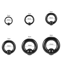 1 Pair Acrylic Nose Rings BCR Septum Rings Hoop Earrings Ear Gauge Body Jewelry-Black-12g (2.0 mm)