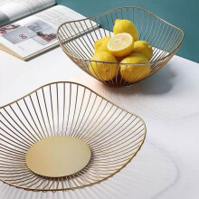 Geometric Metal Fruit Basket – Decorative Bowl for Fruits, Veggies, Bread & Snacks; Wire Countertop Rack for Kitchen, Table, Centerpiece